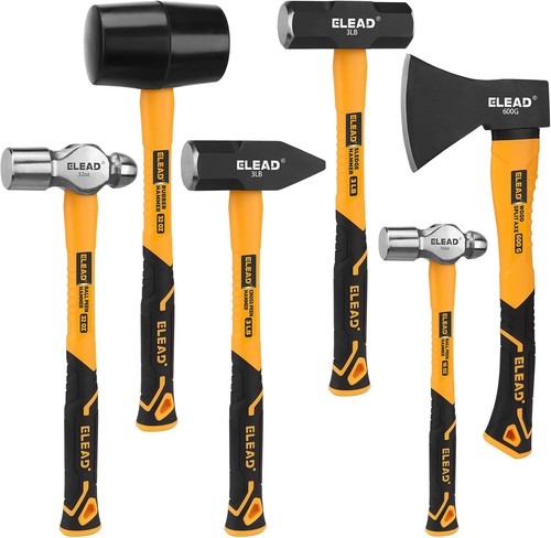 6pc fiberglass hammer set - fiberglass,